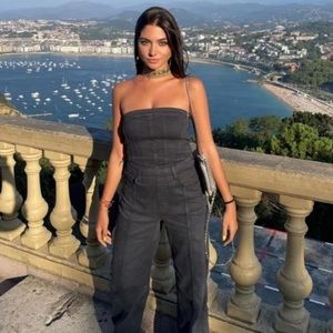 Zara Denim Corset Jumpsuit